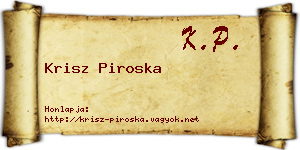 Krisz Piroska névjegykártya